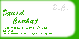 david csuhaj business card